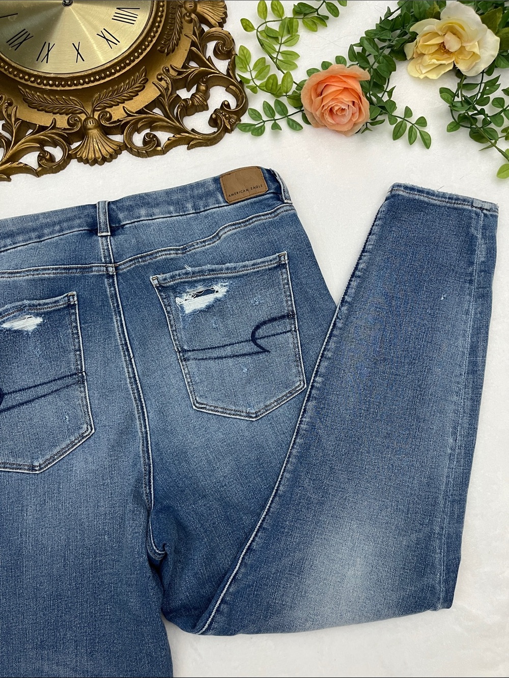 American Eagle Curvy Super Hi Rise Jeggings size 16 Short